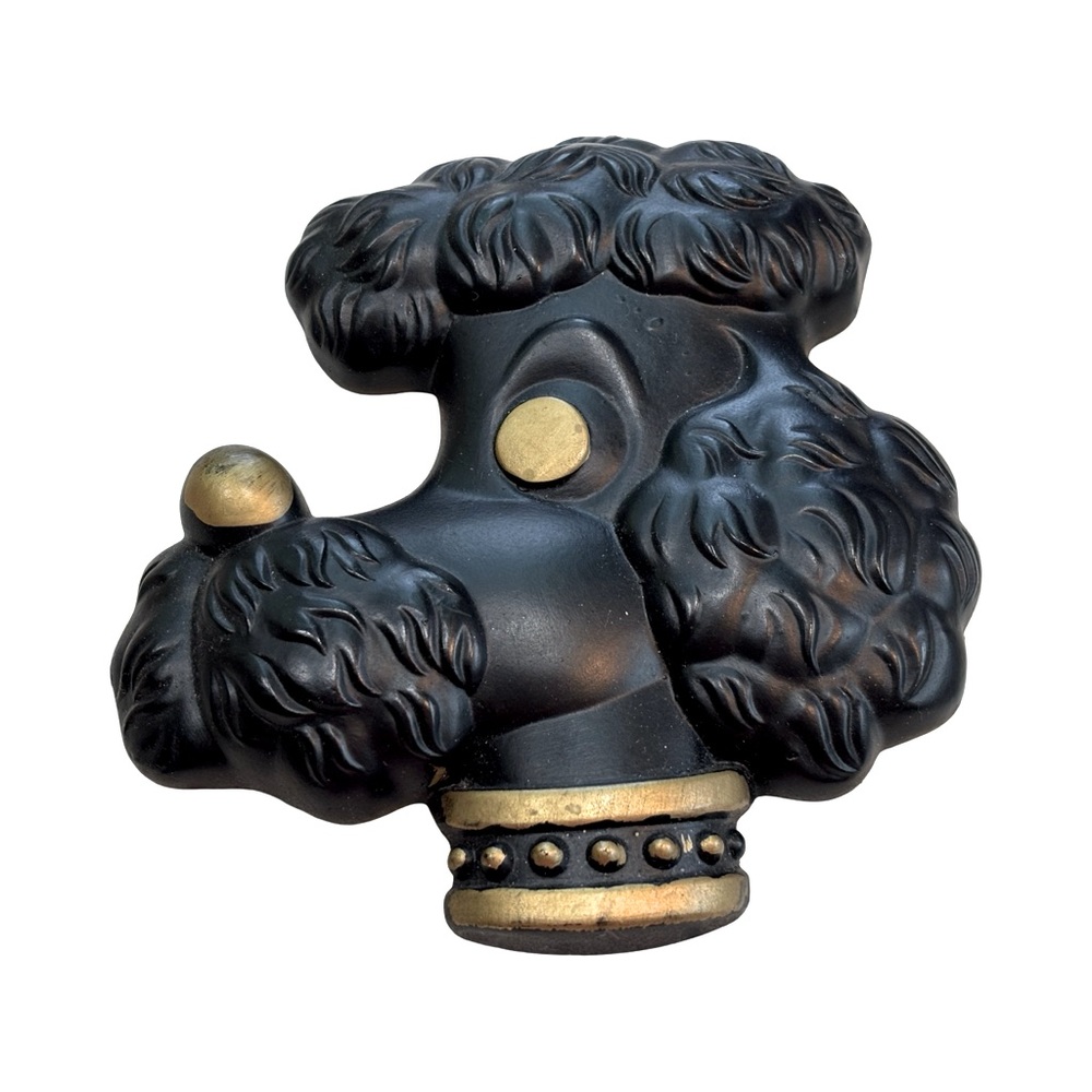 Vintage chalkware poodle‎ wall plaque, manufactured by Miller Studios 1978